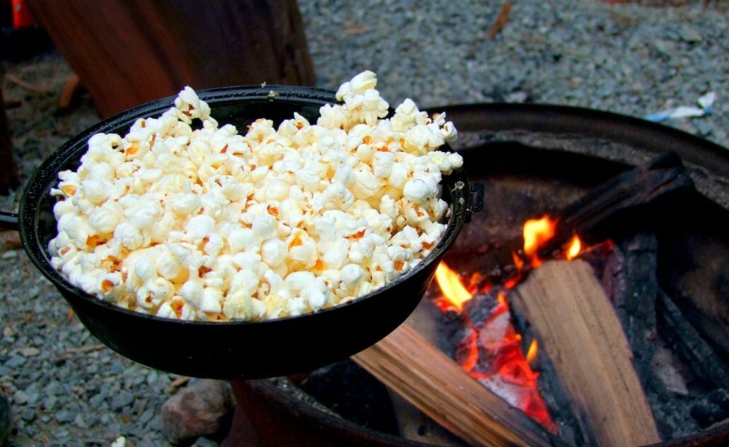 Making Popcorn using open fires
